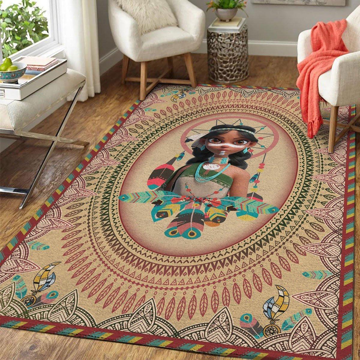 Native American Girl Rug - DucG