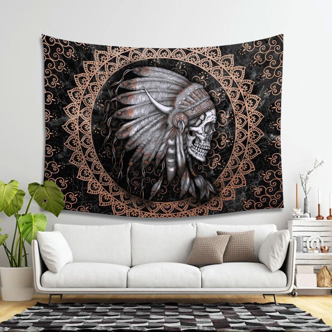 Native American Skull Tapestry - DucG