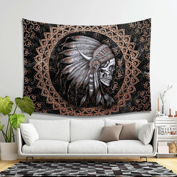Native American Skull Tapestry - DucG