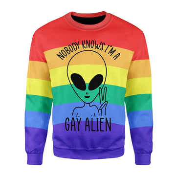 Nobody Knows I'm A Gay Alien Tops - DucG
