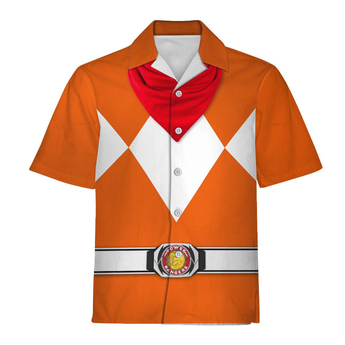 Orange Ranger Mighty Morphin Hawaiian Shirt Beach Shorts - Gearhomie.com