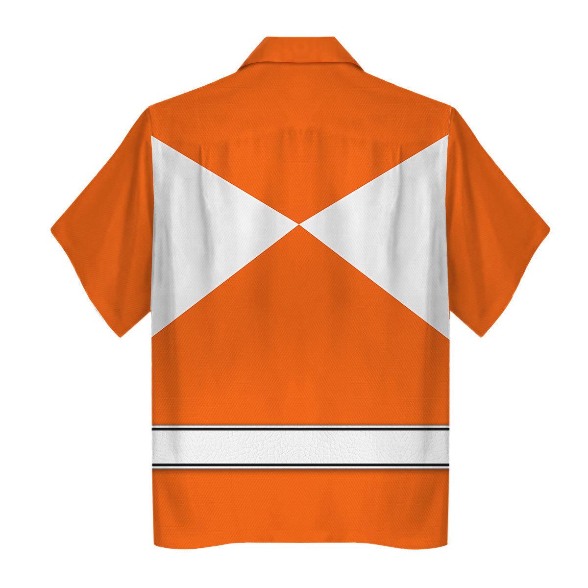 Orange Ranger Mighty Morphin Hawaiian Shirt Beach Shorts - Gearhomie.com