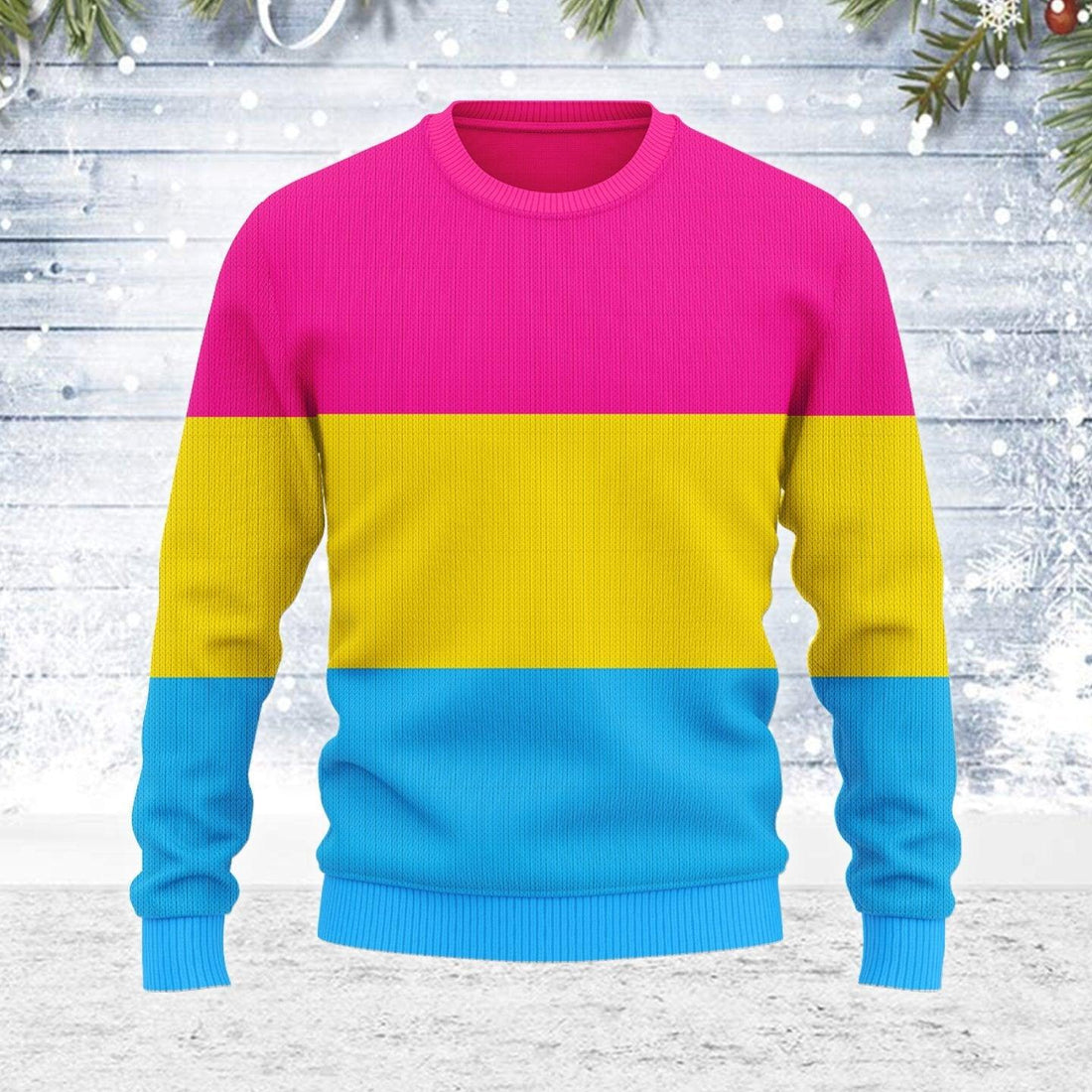 Pansexual Pride Flag Ugly Christmas Sweater - OodieGang