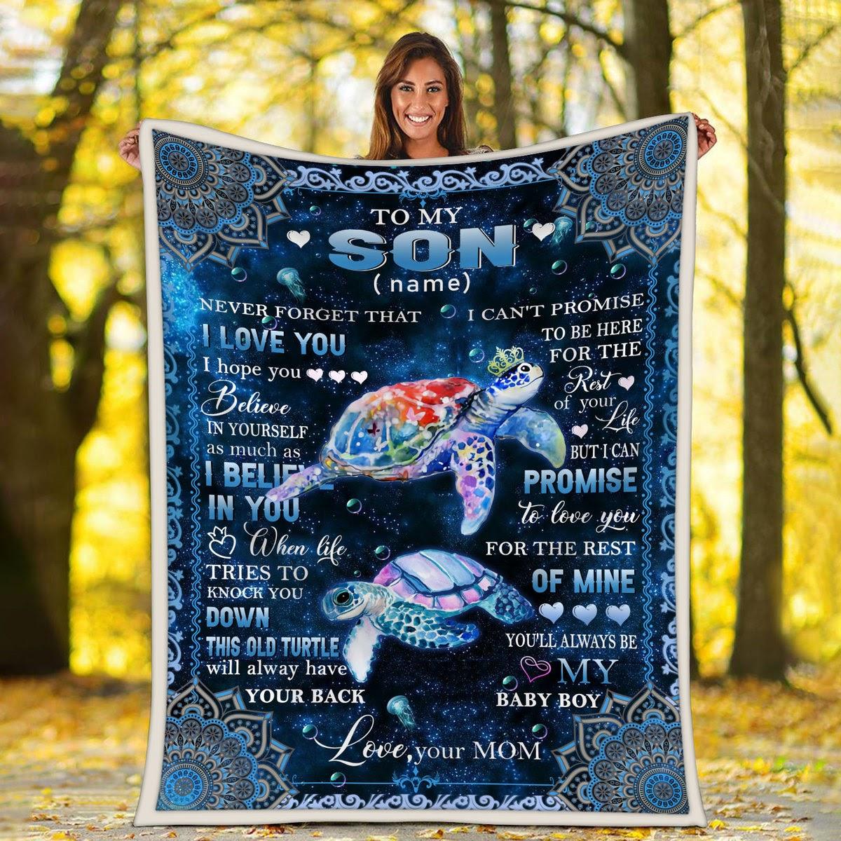 Personalized Name Blanket To Son From Mom - DucG