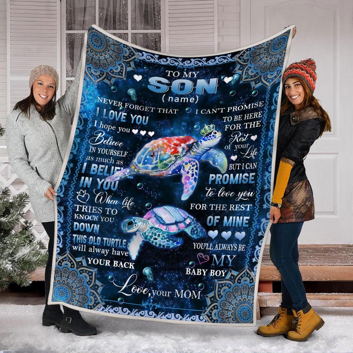 Personalized Name Blanket To Son From Mom - DucG