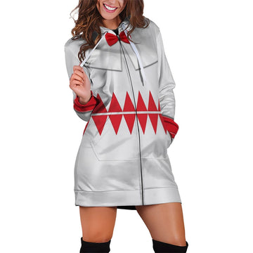 YMskins White Mage Zip Dress Hoodie
