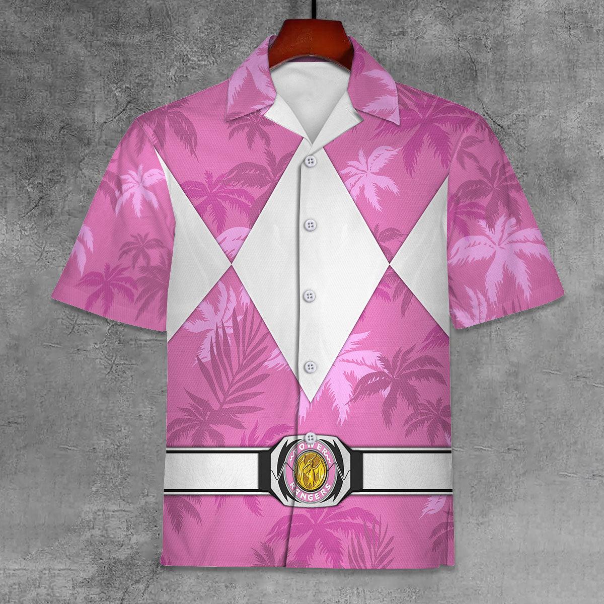 Pink Ranger x Tommy Vercetti Hawaiian Shirt Beach Shorts - Gearhomie.com