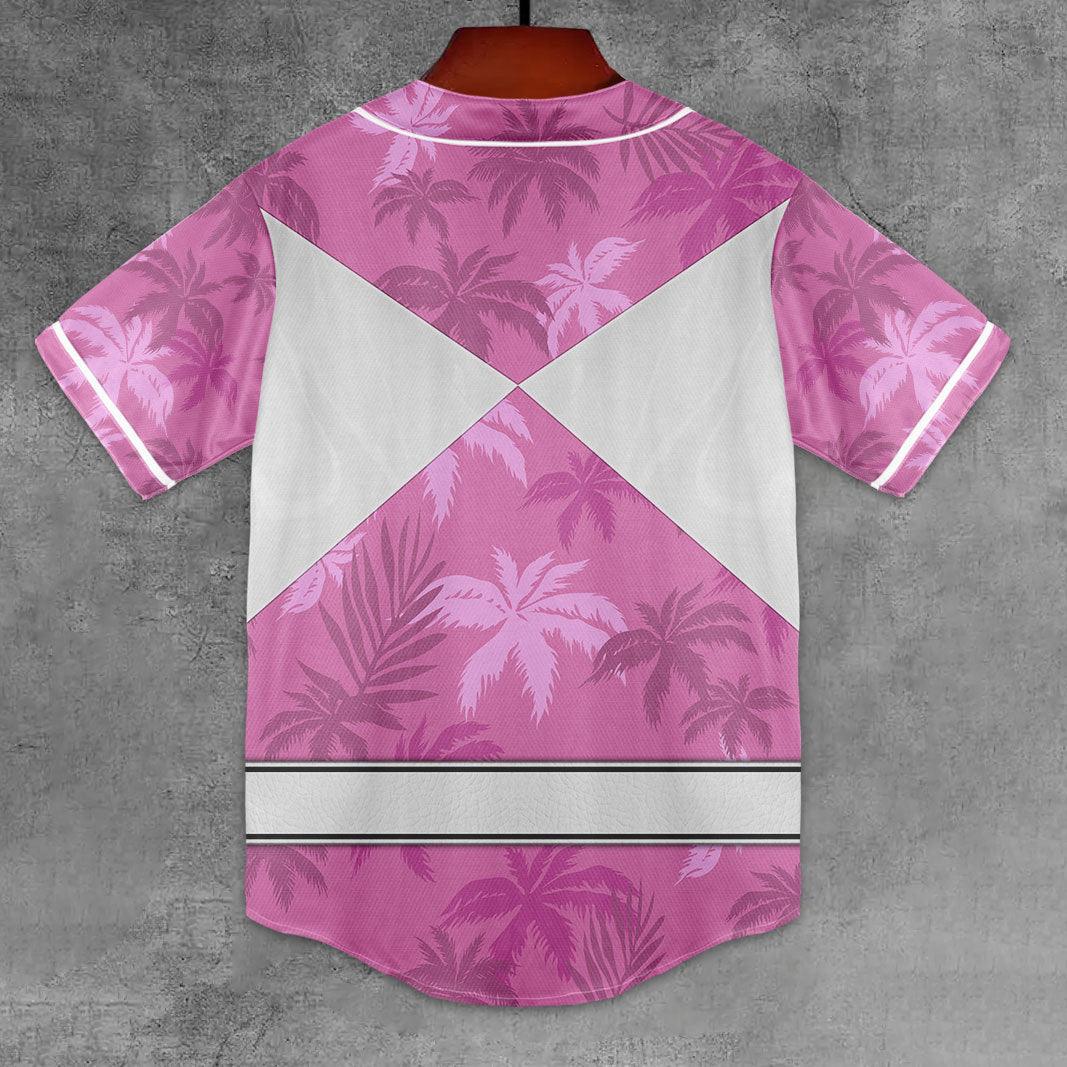 Pink Ranger x Tommy Vercetti MLB Jersey Shirt Beach Shorts - Gearhomie.com