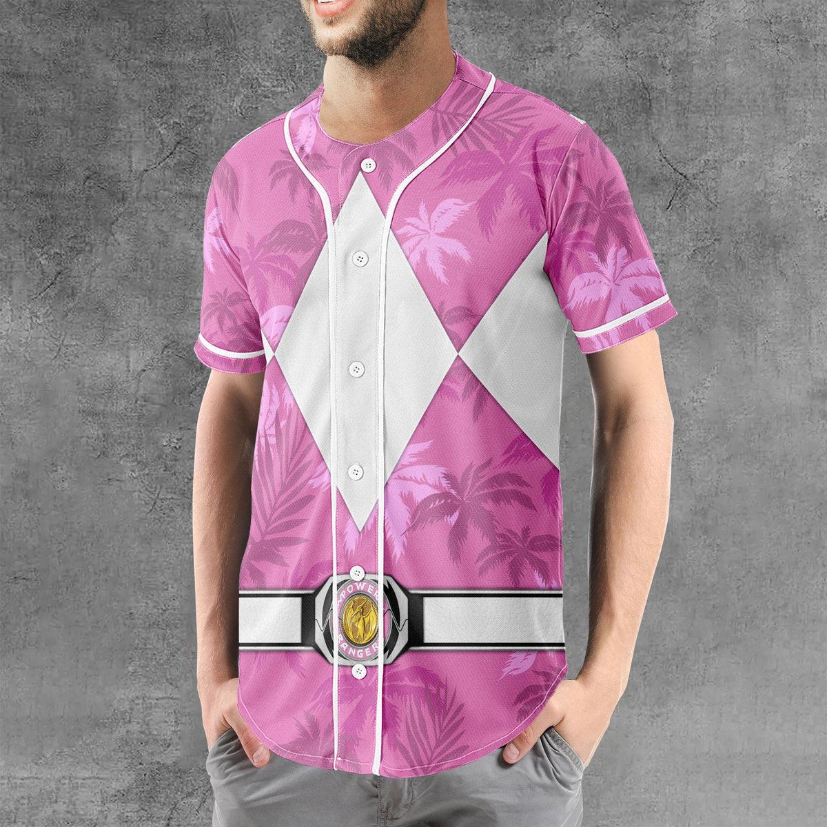 Pink Ranger x Tommy Vercetti MLB Jersey Shirt Beach Shorts - Gearhomie.com
