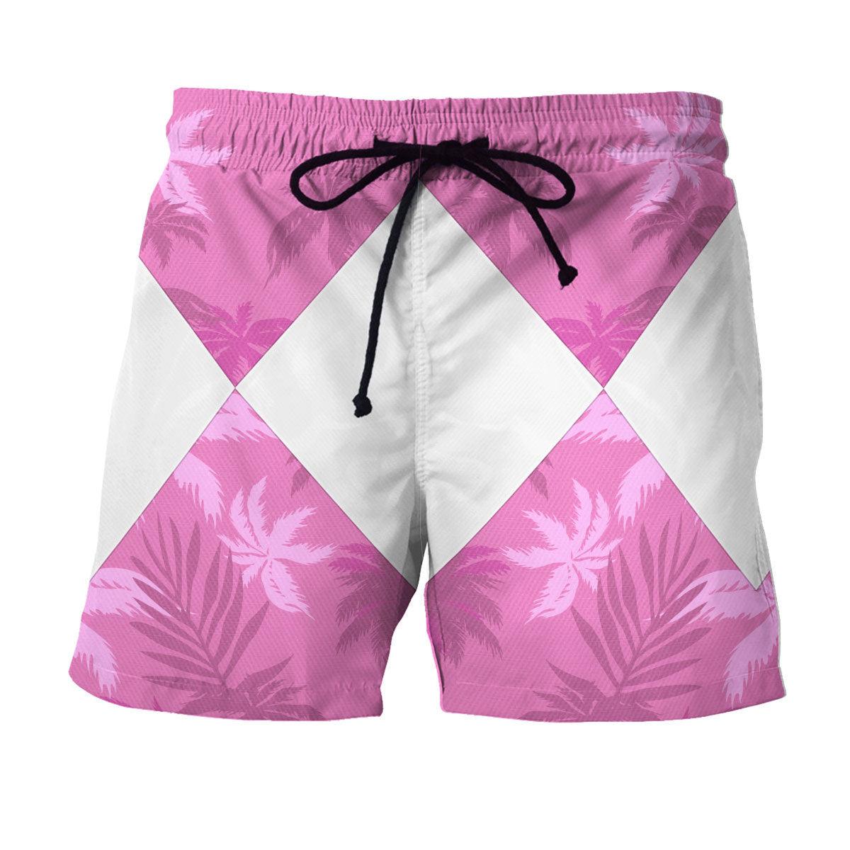 Pink Ranger x Tommy Vercetti MLB Jersey Shirt Beach Shorts - Gearhomie.com