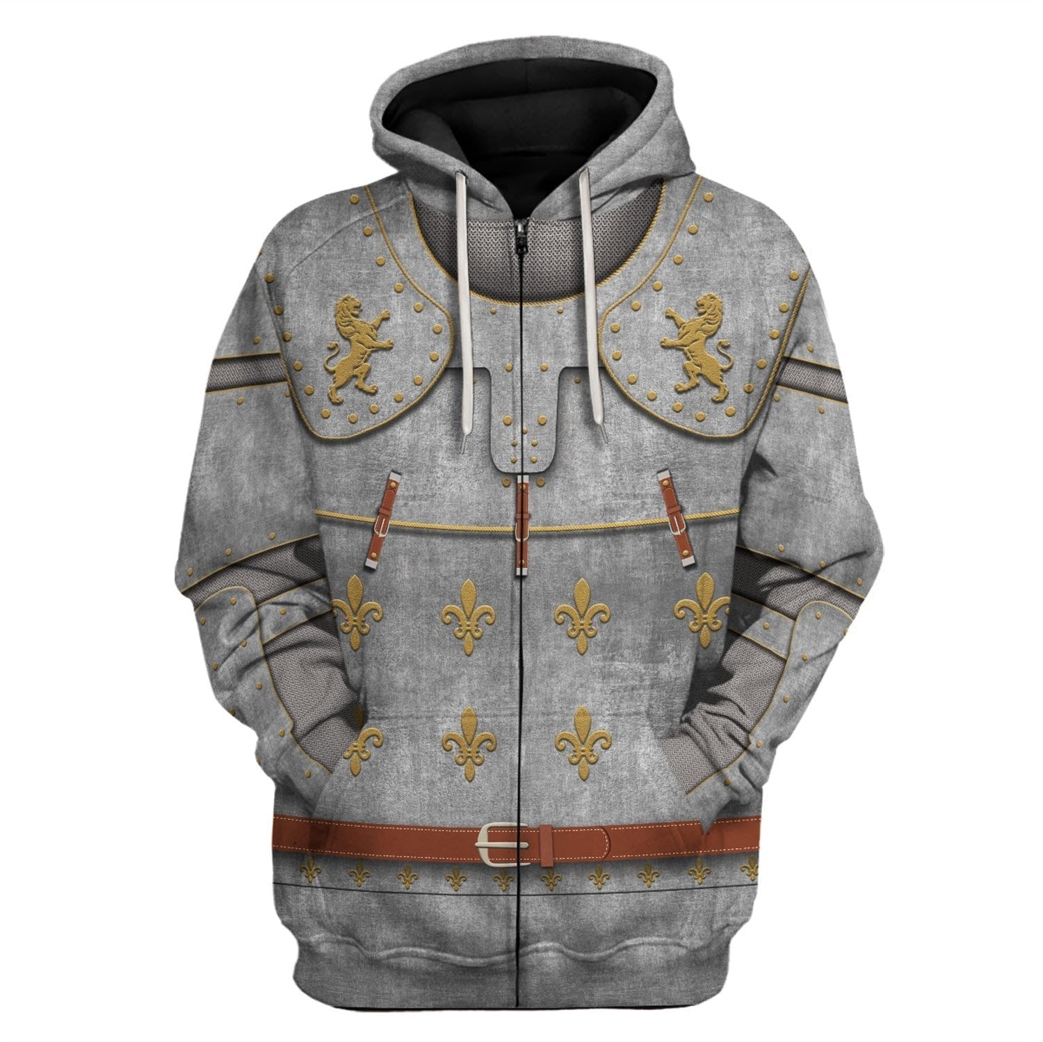 Medieval Suit of Armor Fleece Zip Hoodie