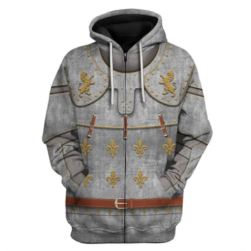 Medieval Suit of Armor Fleece Zip Hoodie