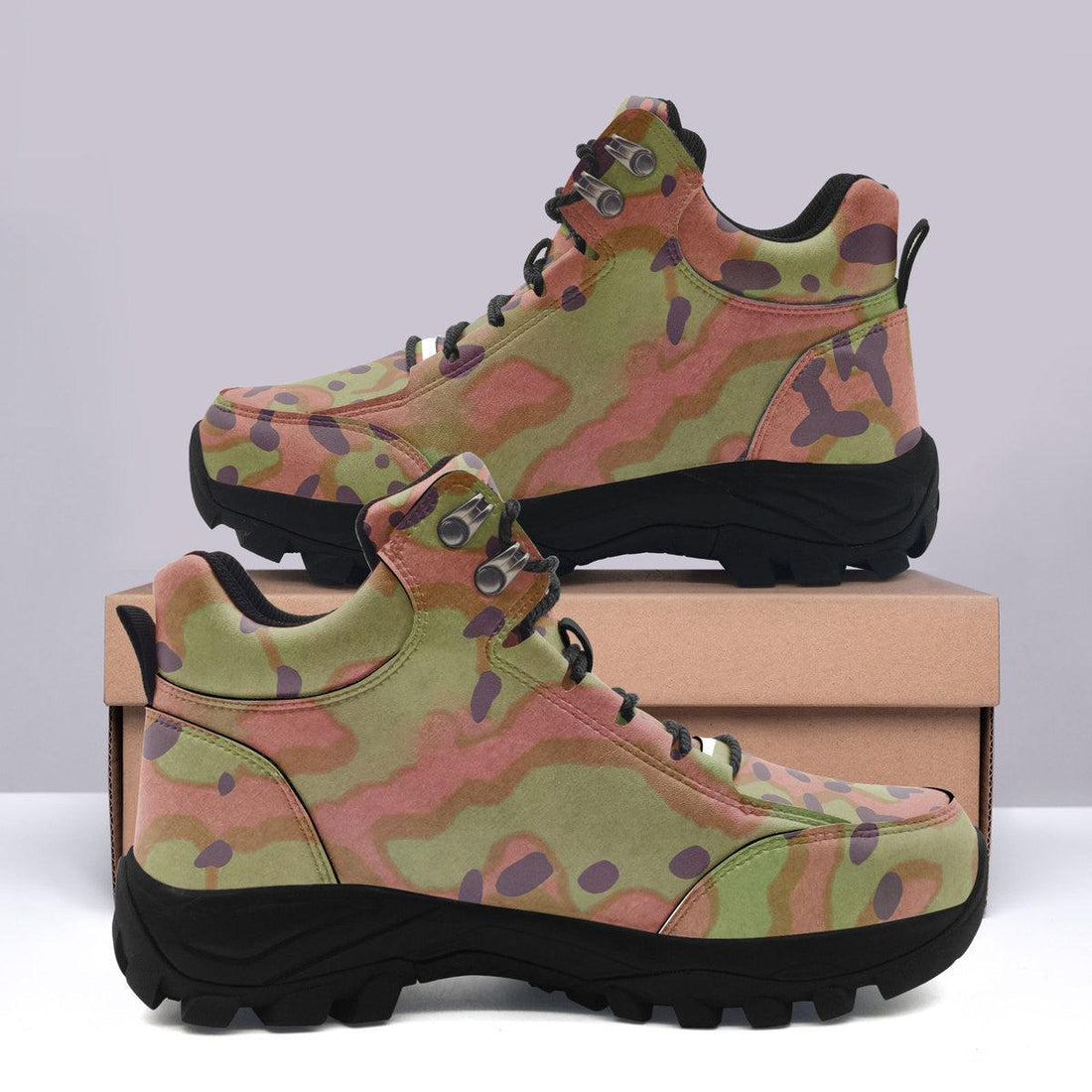 Platanenmuster German WWII Camo Patterns Hiking Shoes - OodieGang