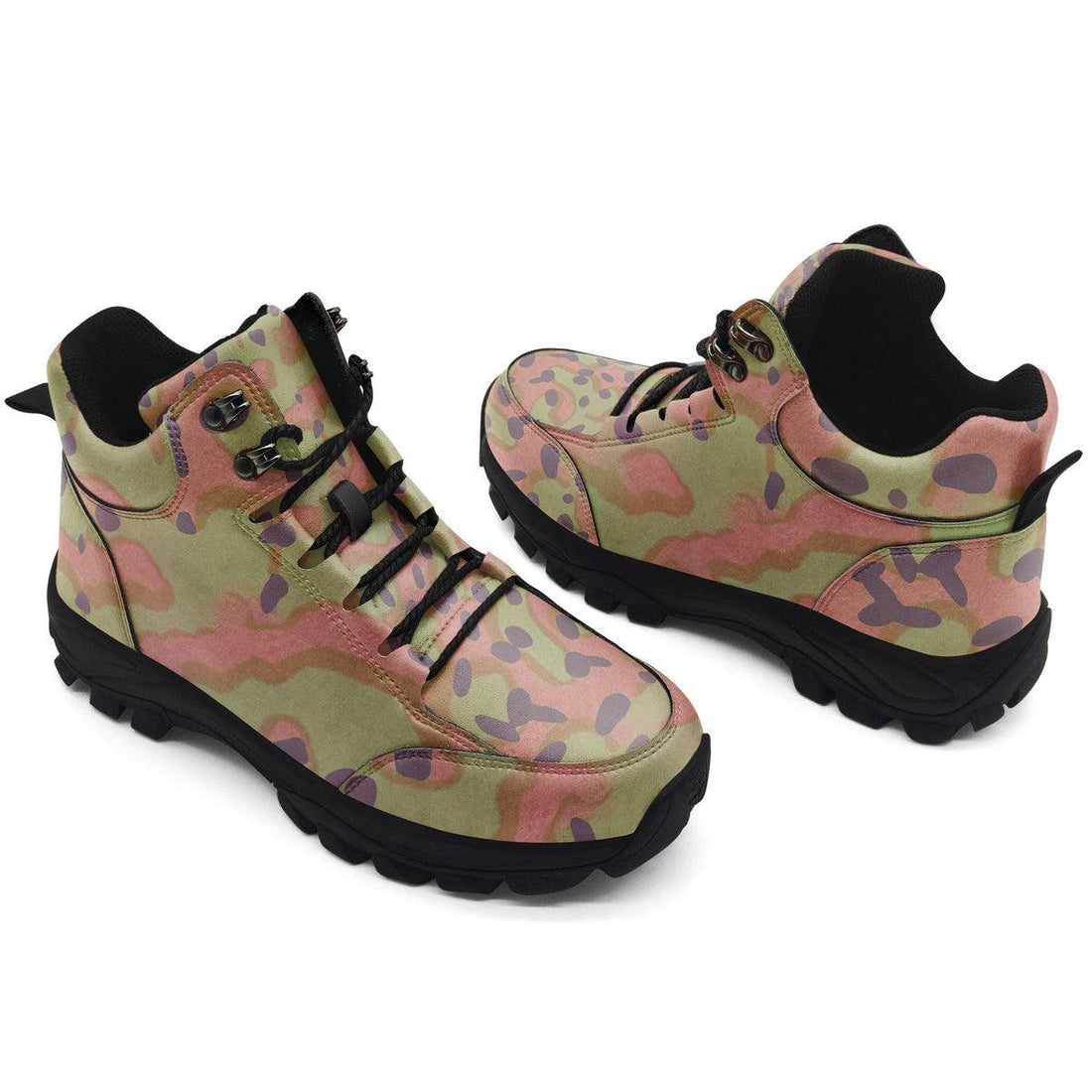 Platanenmuster German WWII Camo Patterns Hiking Shoes - OodieGang