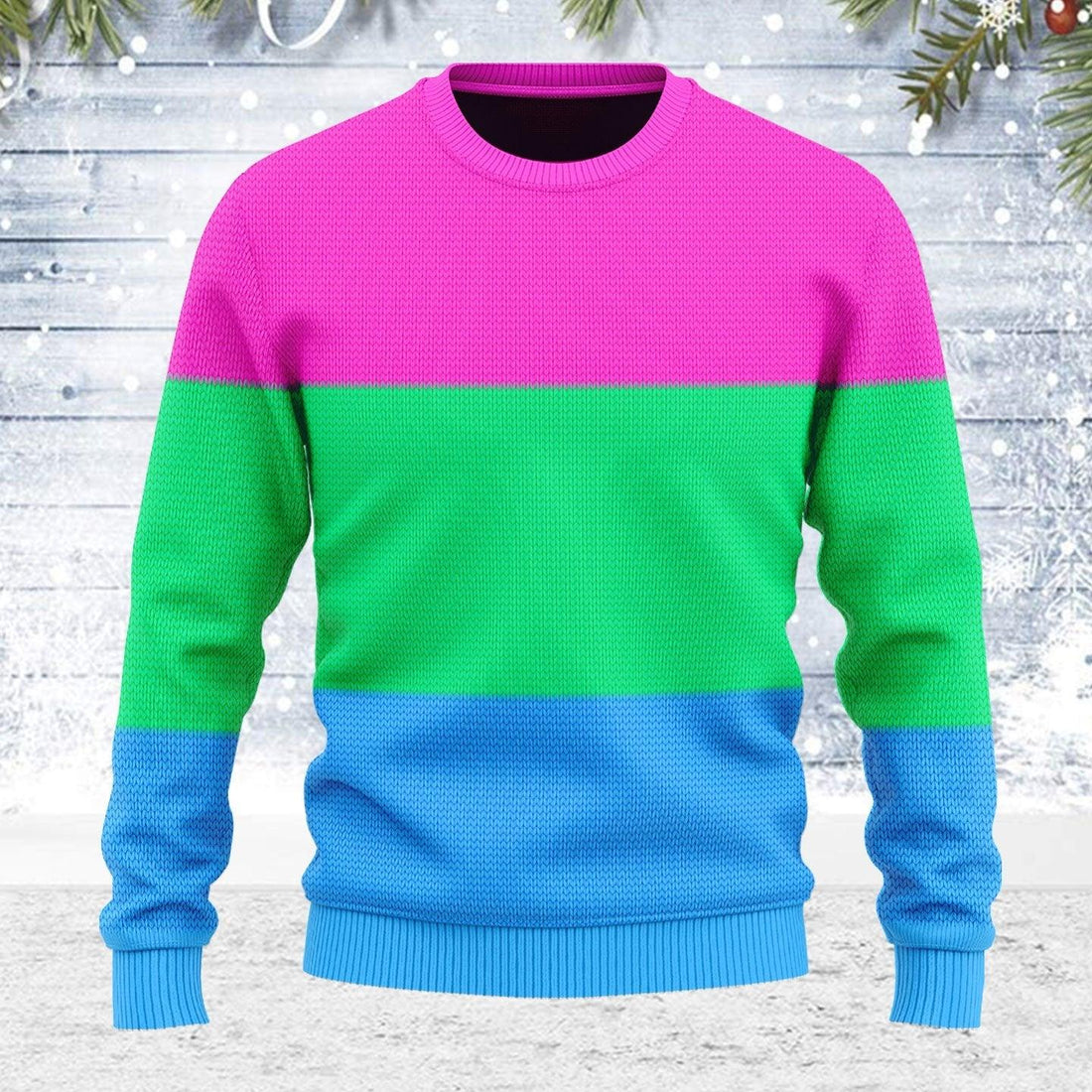 Polysexual Flag Ugly Christmas Sweater - OodieGang