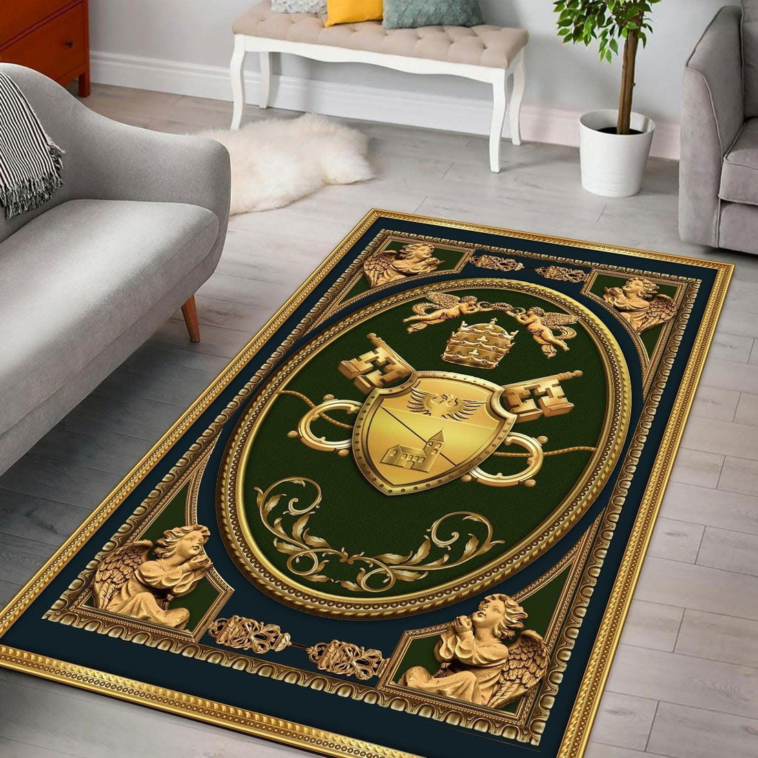 Pope Benedict XV Coat Of Arms Rug - OodieGang