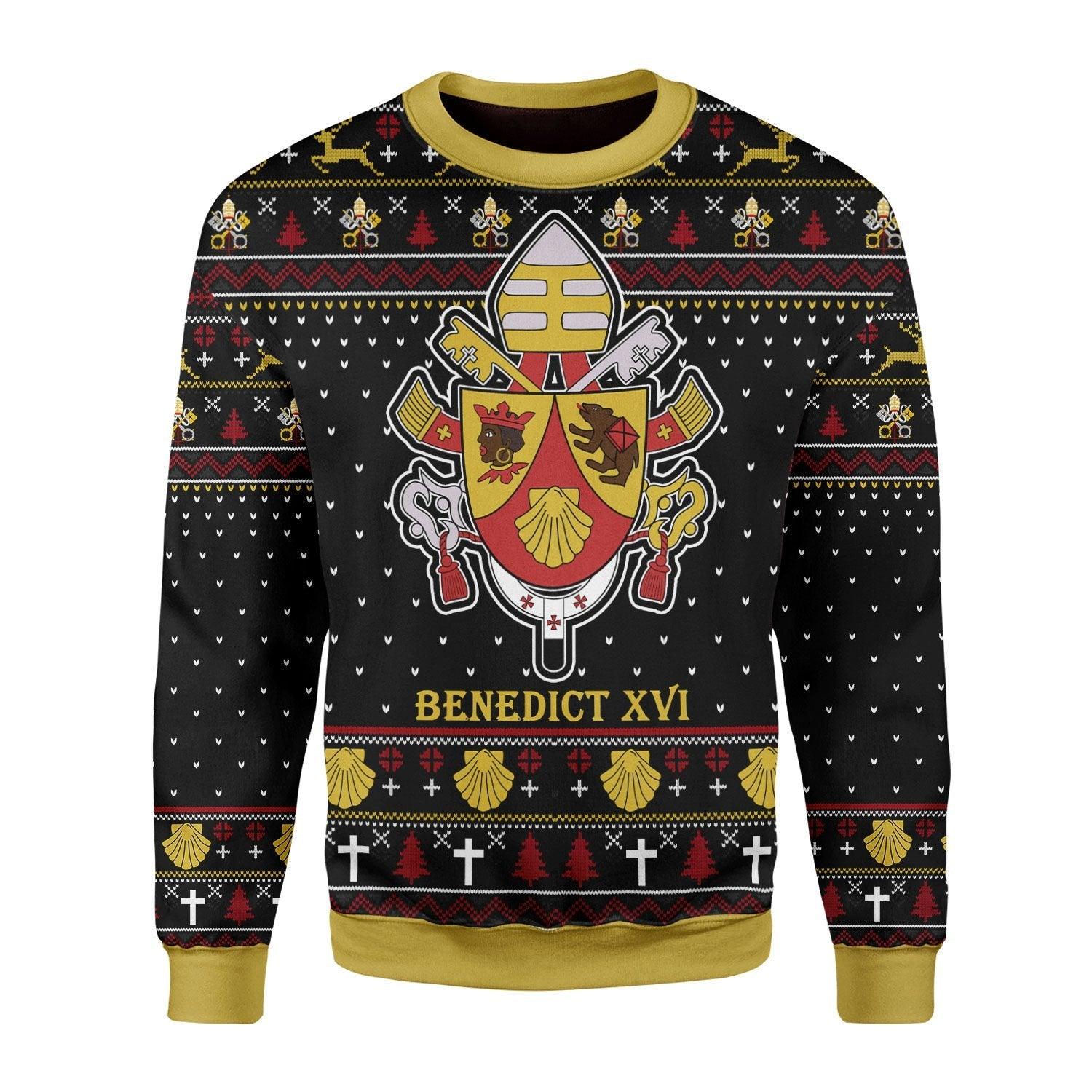 Pope Benedict XVI Coat Of Arms Christmas Sweater - DucG