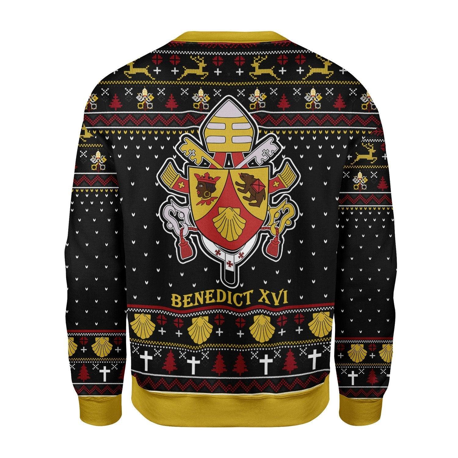 Pope Benedict XVI Coat Of Arms Christmas Sweater - DucG