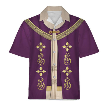 Pope Francis Purple Robe Liturgical Vestment Christianity Hawaiian Shirt - Gearhomie.com