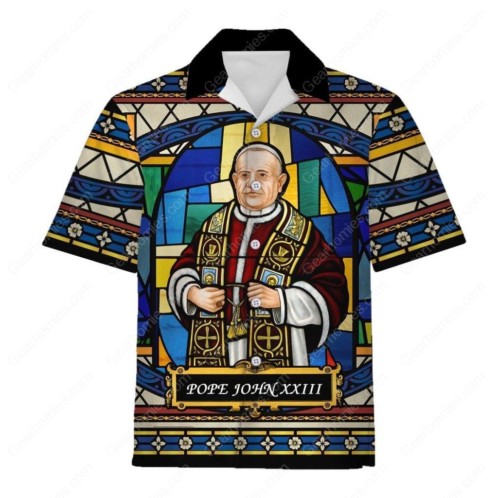 Pope John XXIII Stained Glass Hawaiian Shirt - Gearhomie.com