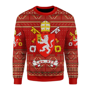 Pope Leo XII Coat of Arms Christmas Sweater - DucG