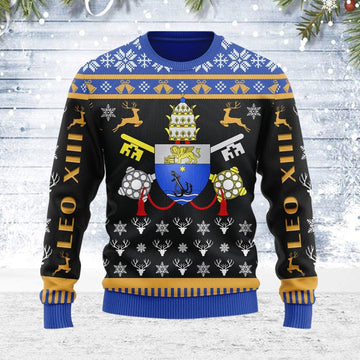 Pope Pius X Coat of Arms Ugly Christmas Sweater - CustomsPig