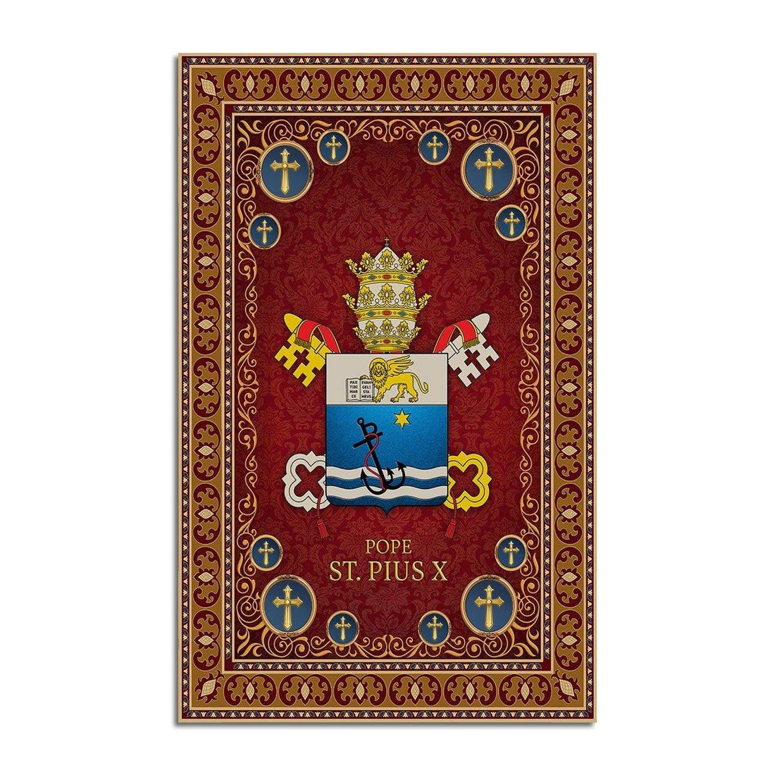 Pope Saint Pius X Coat Of Arms Rug - OodieGang