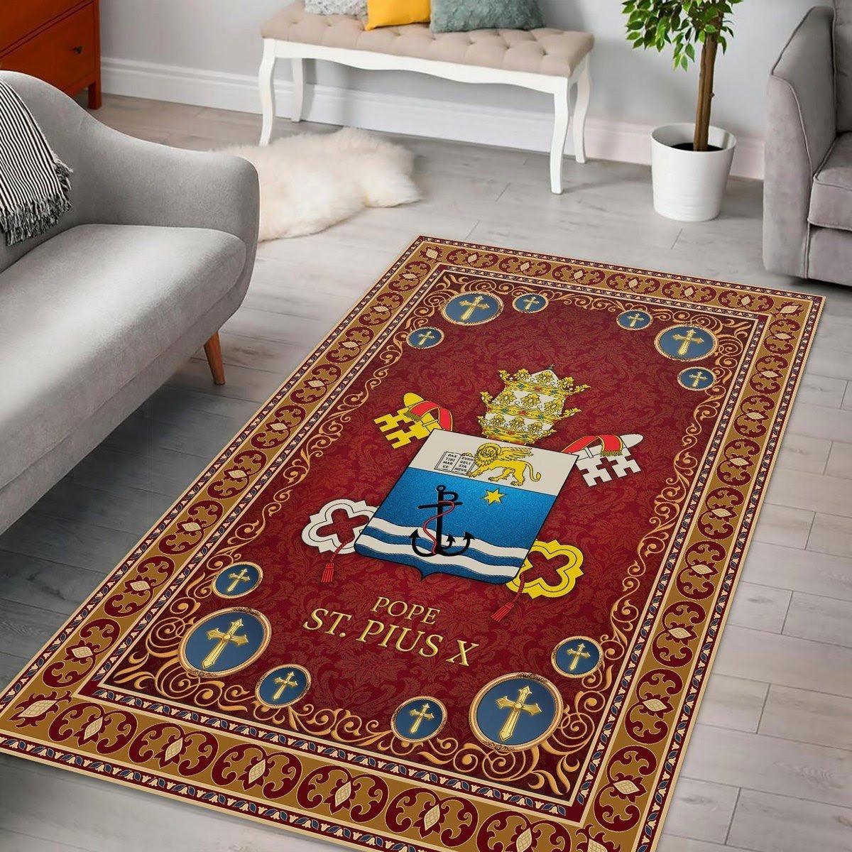 Pope Saint Pius X Coat Of Arms Rug - OodieGang