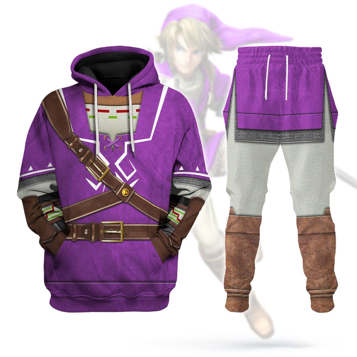 Purple Link Attire Unisex Hoodie Sweatshirt T-shirt Sweatpants Cosplay - Gearhomie.com