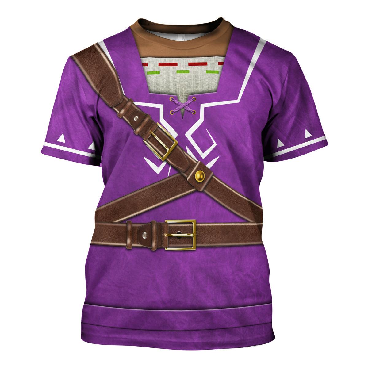 Purple Link Attire Unisex Hoodie Sweatshirt T-shirt Sweatpants Cosplay - Gearhomie.com