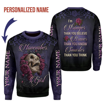 YMskins Personalized Ugly Sweater I'm A November Girl All Over Printed