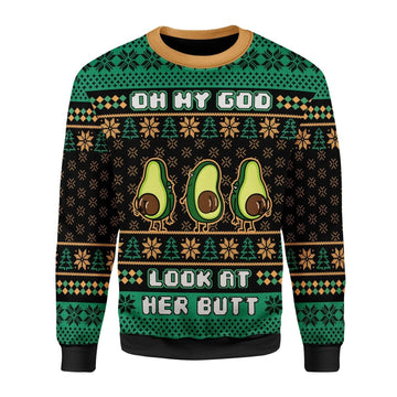 Gearhomies Christmas Unisex Sweater Oh My God Look At Her Butt 3D Apparel