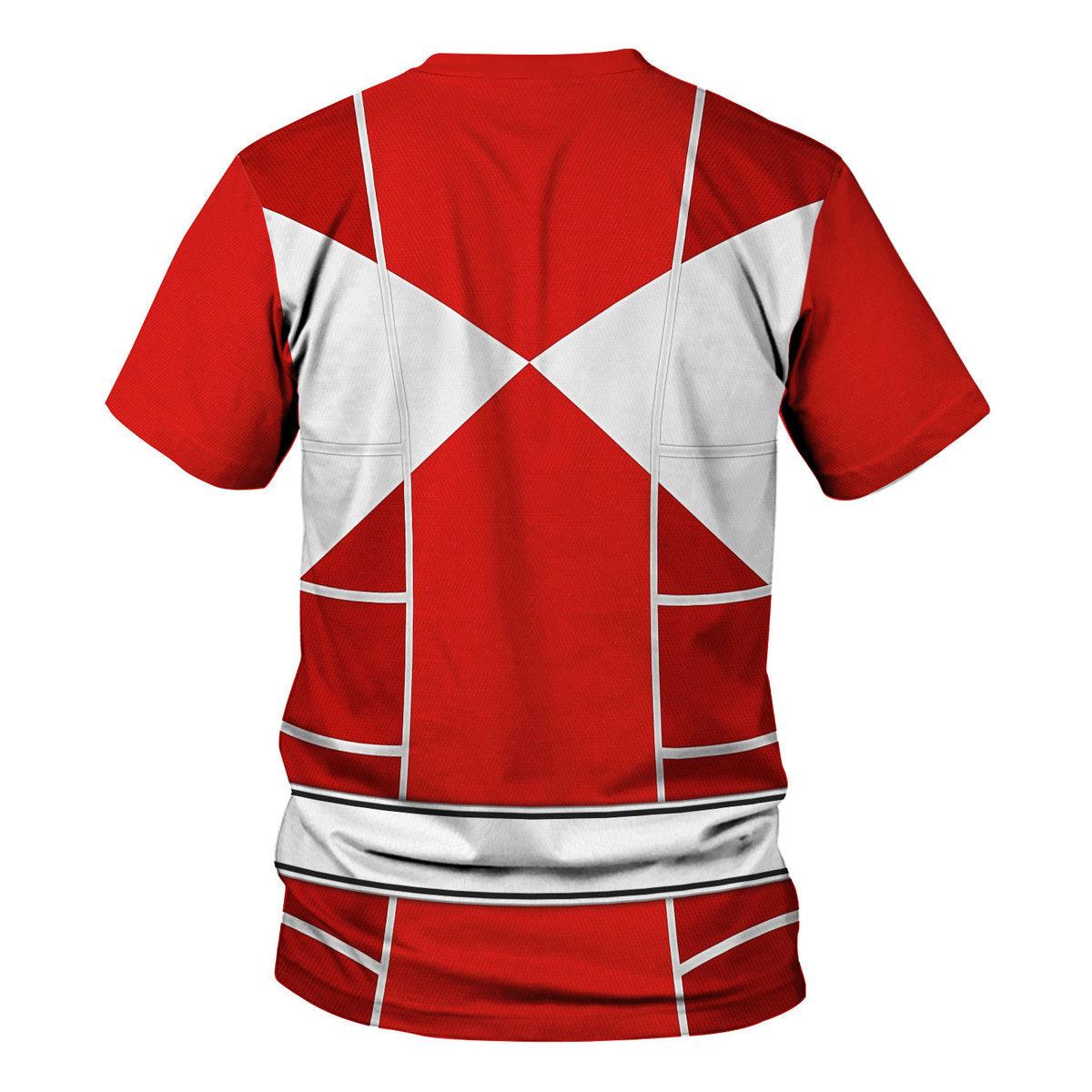 Red Ranger Mighty Morphin Cosplay Hoodies Sweatshirt T-shirt Hawaiian - Gearhomie.com