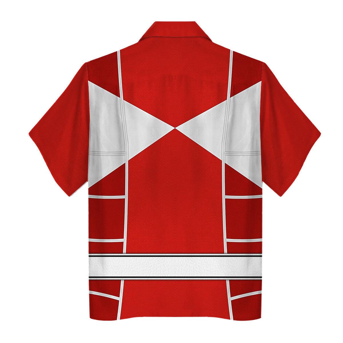 Red Ranger Mighty Morphin Cosplay Hoodies Sweatshirt T-shirt Hawaiian - Gearhomie.com