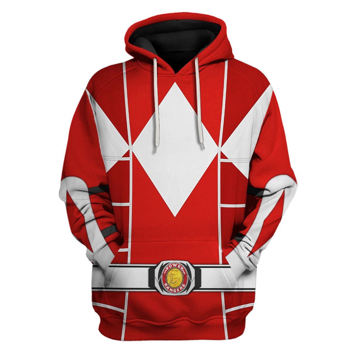 Red Ranger Mighty Morphin Cosplay Hoodies Sweatshirt T-shirt Hawaiian - Gearhomie.com