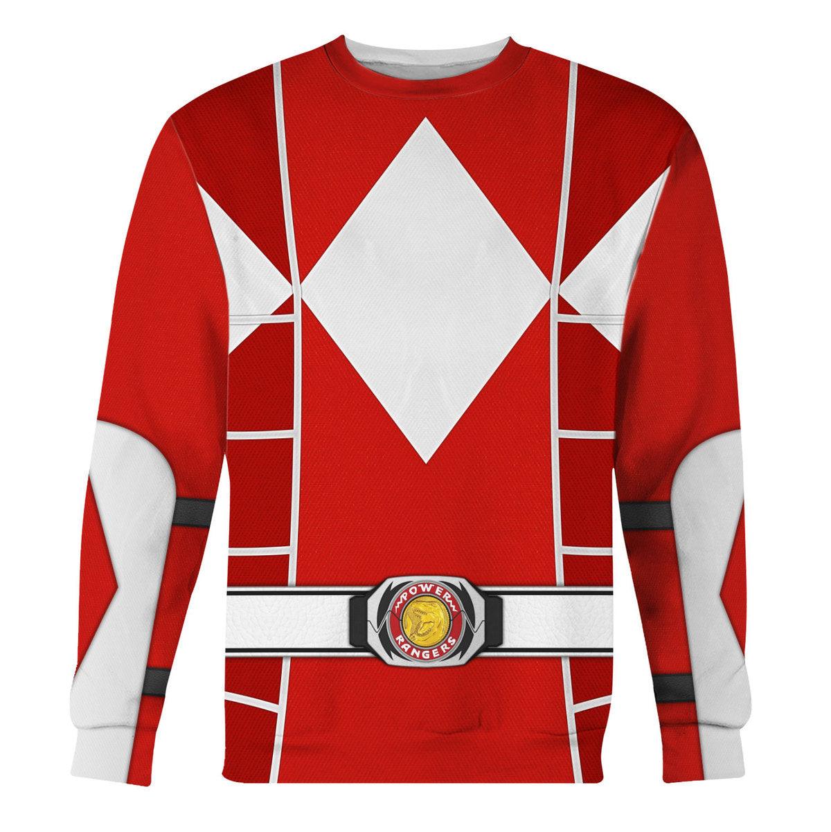 Red Ranger Mighty Morphin Cosplay Hoodies Sweatshirt T-shirt Hawaiian - Gearhomie.com