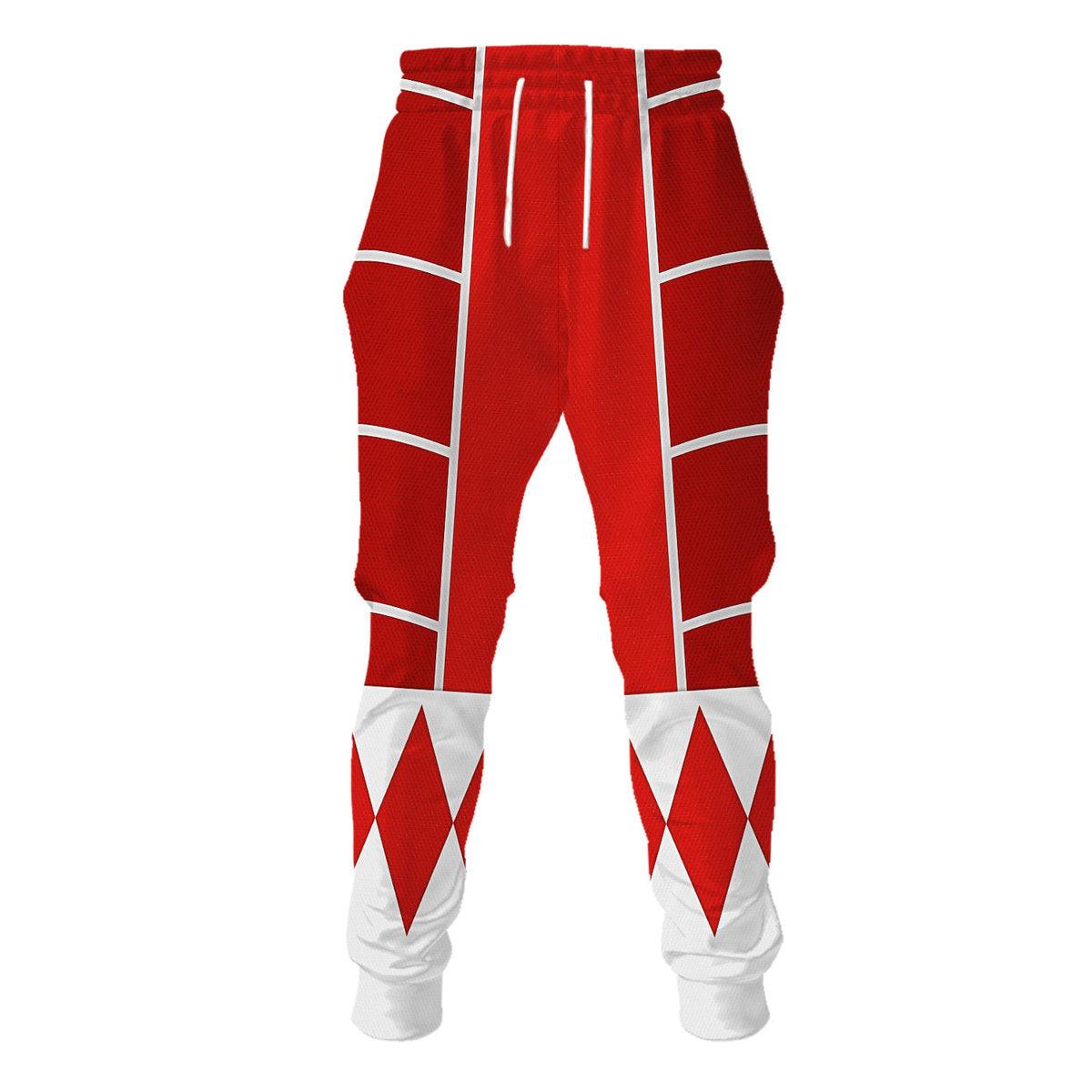 Red Ranger Mighty Morphin Cosplay Hoodies Sweatshirt T-shirt Hawaiian - Gearhomie.com