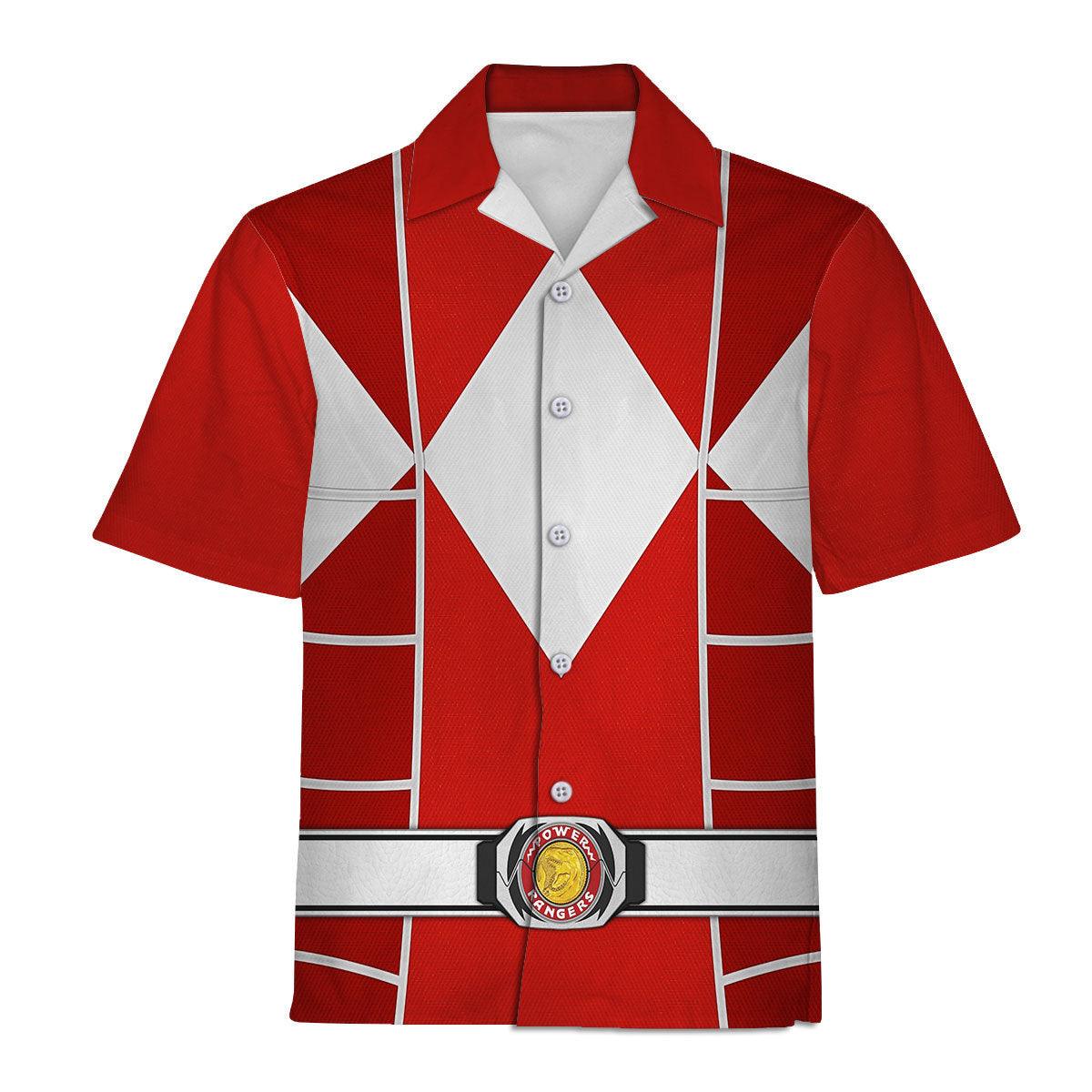 Red Ranger Mighty Morphin Cosplay Hoodies Sweatshirt T-shirt Hawaiian - Gearhomie.com