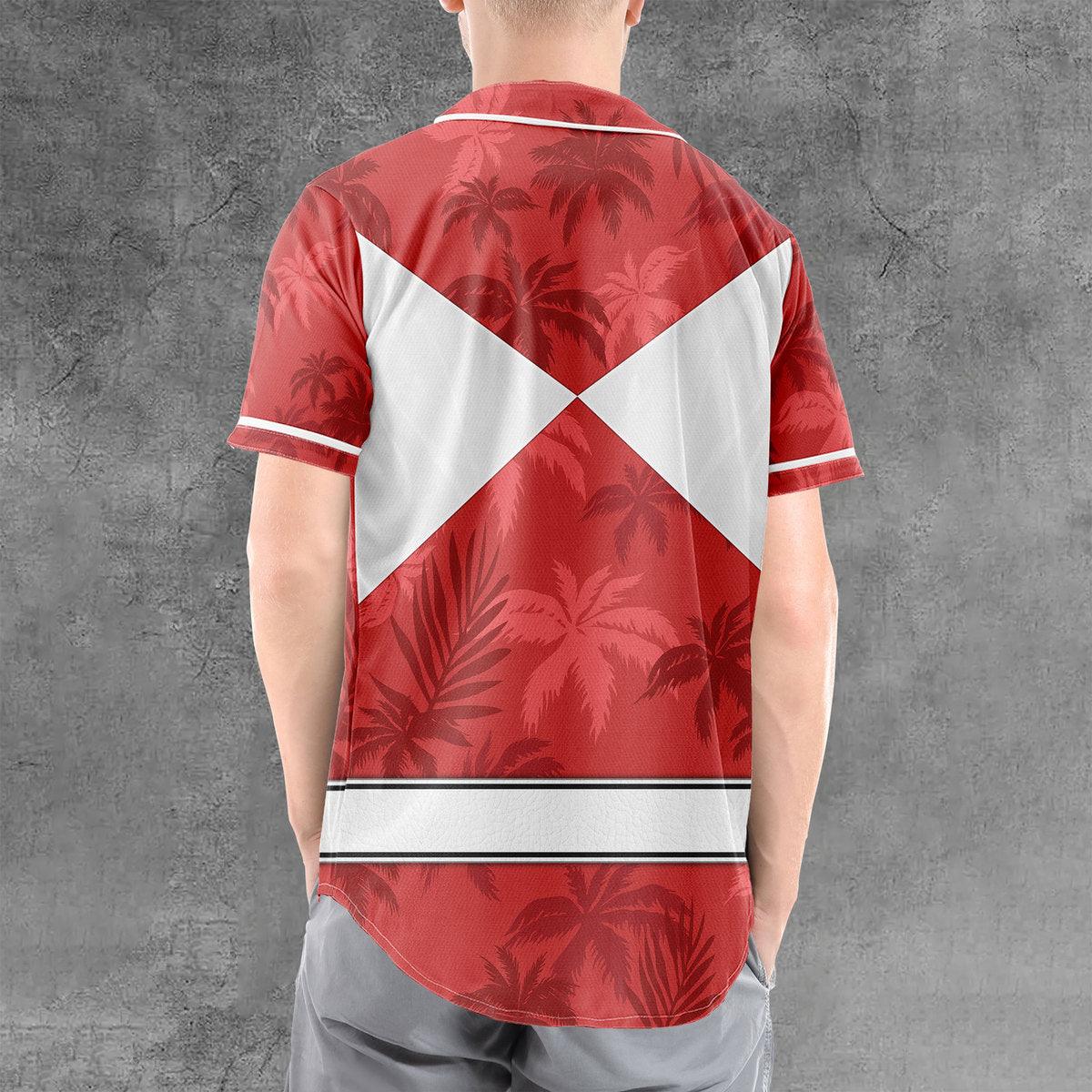 Red Ranger x Tommy Vercetti MLB Jersey Shirt Beach Shorts - Gearhomie.com