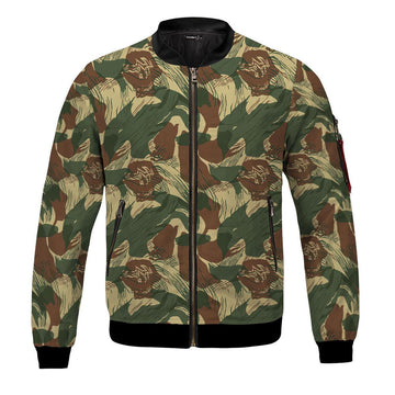 Rhodesian Brushstroke Rhodesian Security Forces 1965 Camo Pattern Bomber Jacket - DucG