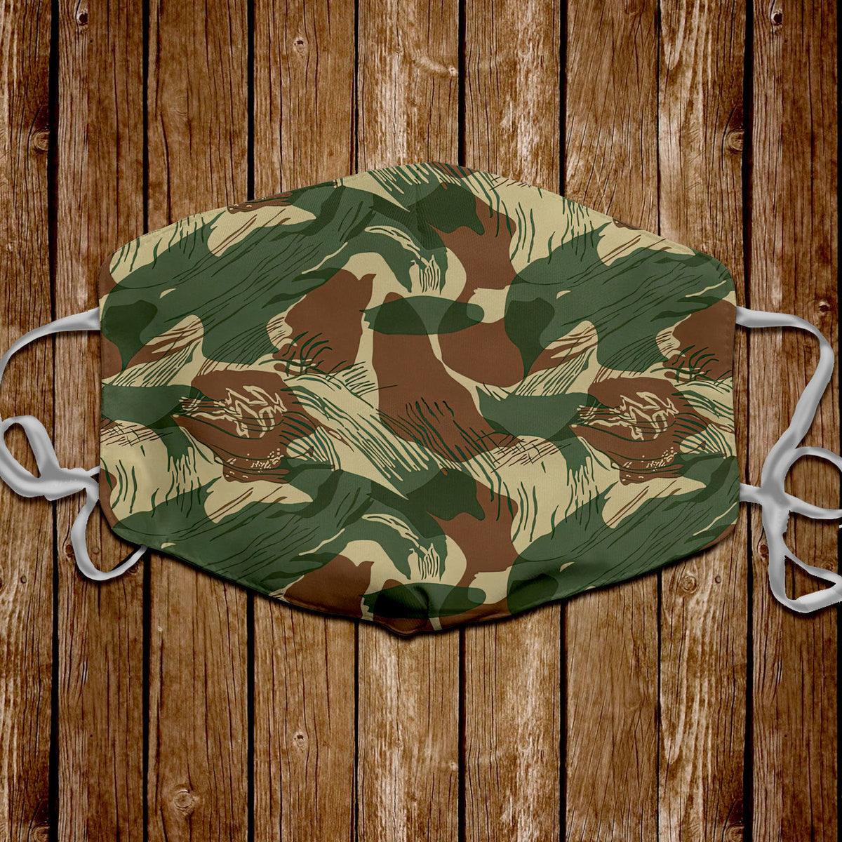 Rhodesian Brushstroke Rhodesian Security Forces 1965 Camo Pattern Face Mask - OodieGang