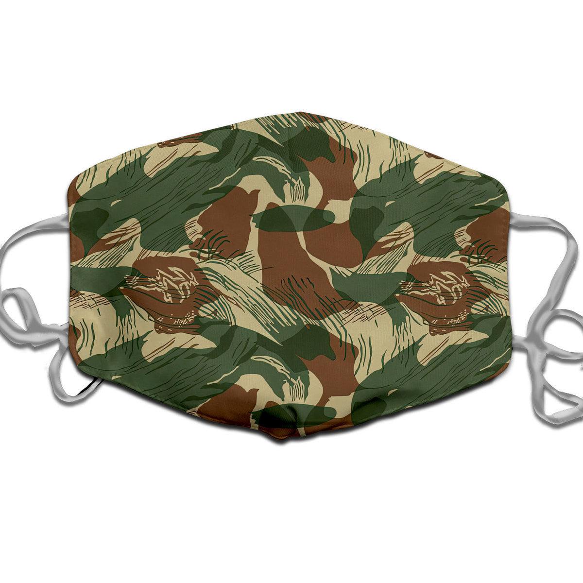 Rhodesian Brushstroke Rhodesian Security Forces 1965 Camo Pattern Face Mask - DucG