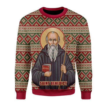 Saint Benedict Christmas Sweater - DucG