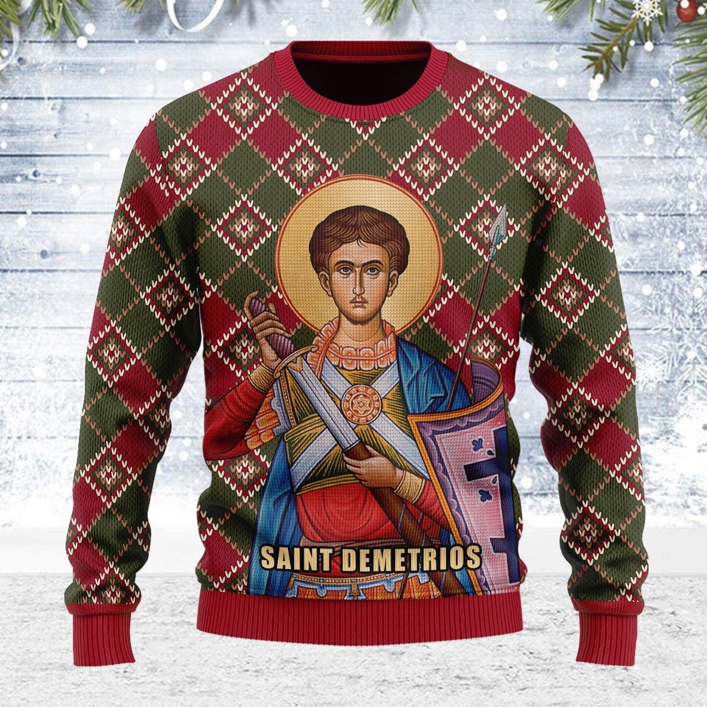 Saint Demetrios Ugly Christmas Sweater - CustomsPig