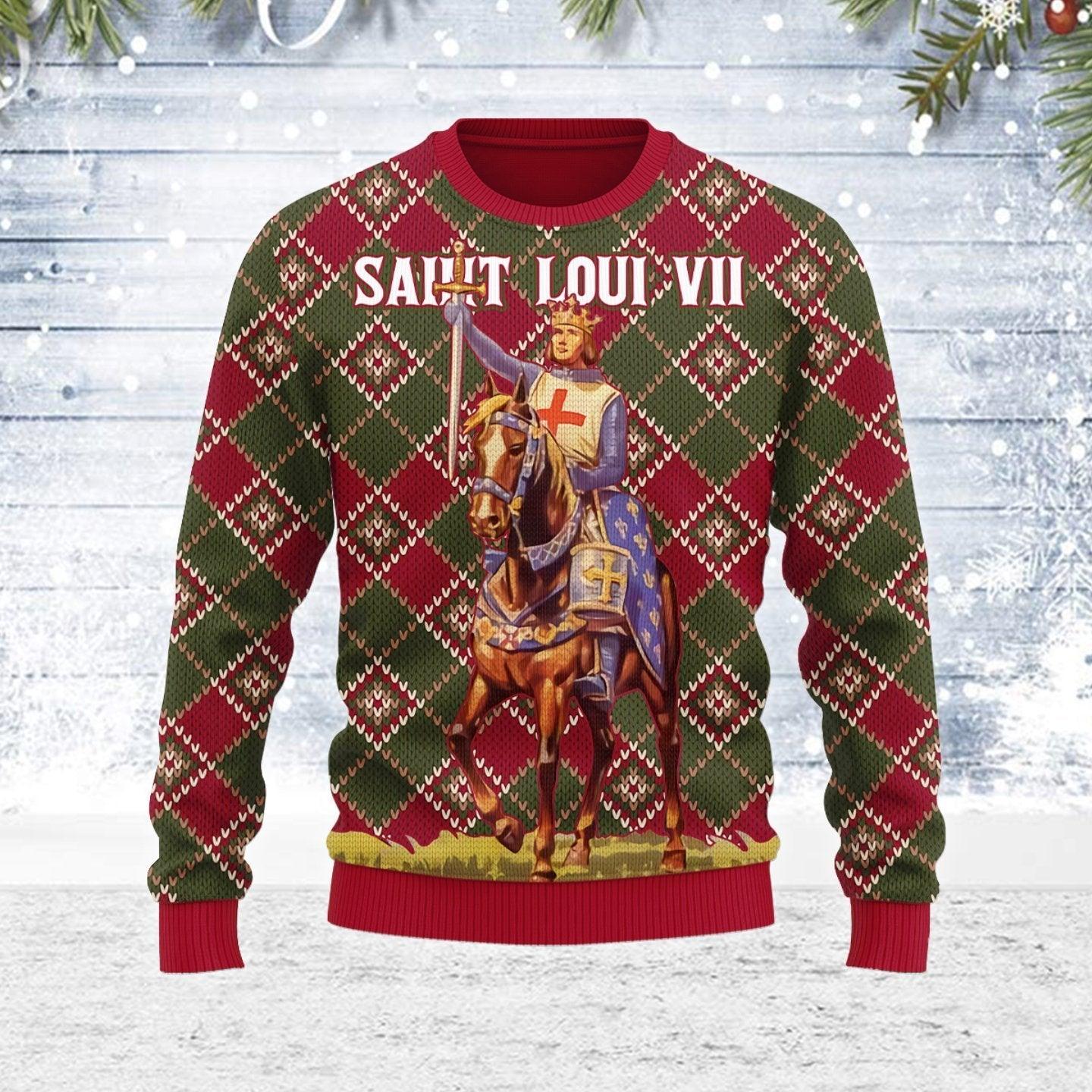Saint Loui VII Ugly Christmas Sweater - OodieGang