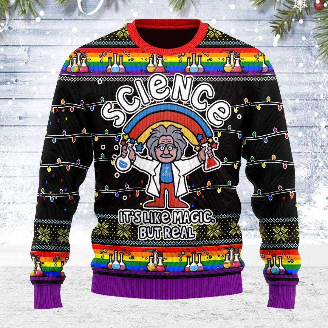 Science LGBT Ugly Christmas Sweater - OodieGang