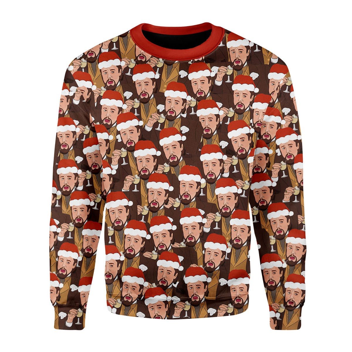 YMskins Christmas Sweater Leo Laughing Meme 3D Apparel