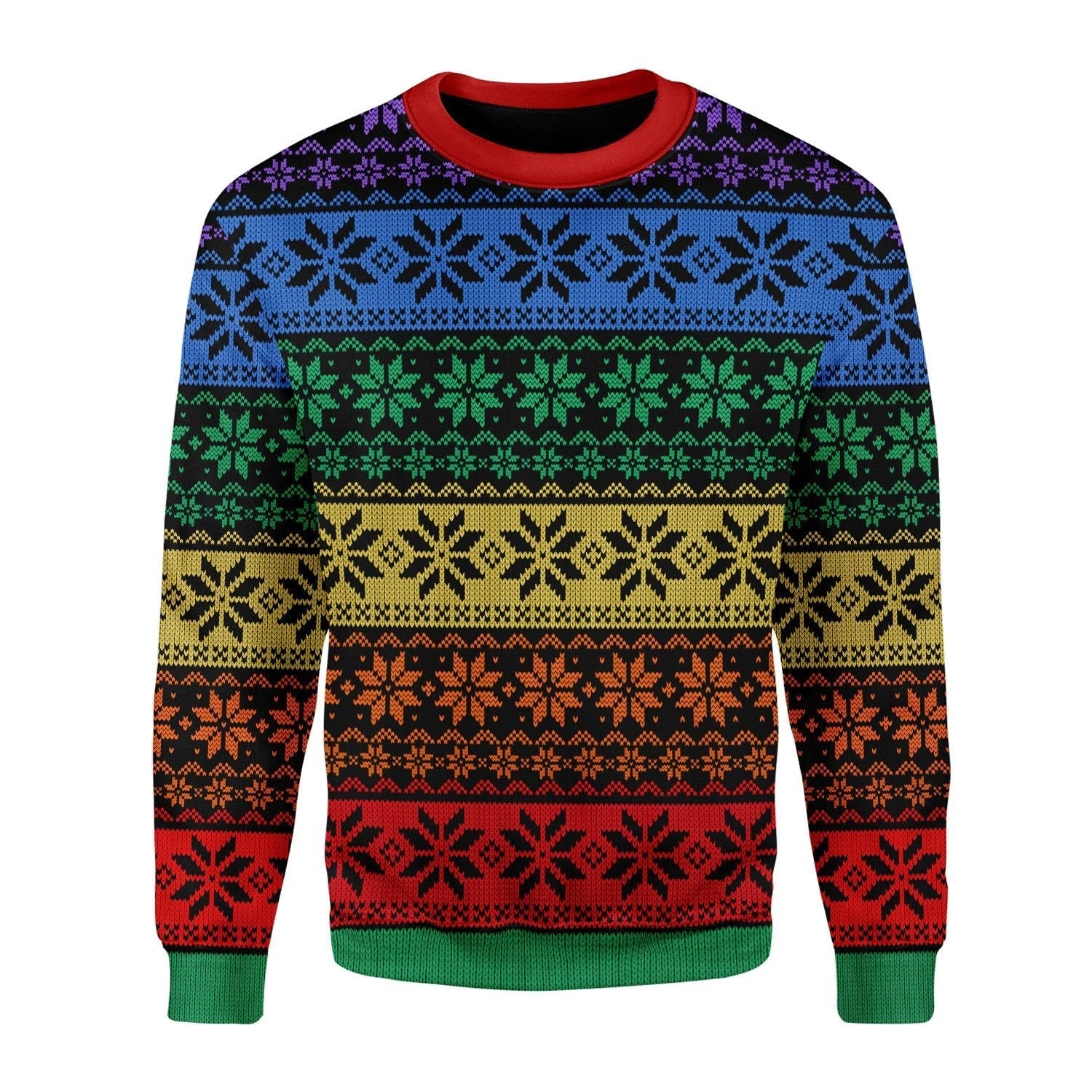 YMskins Christmas Sweater LGBT Pride Flag 3D Apparel