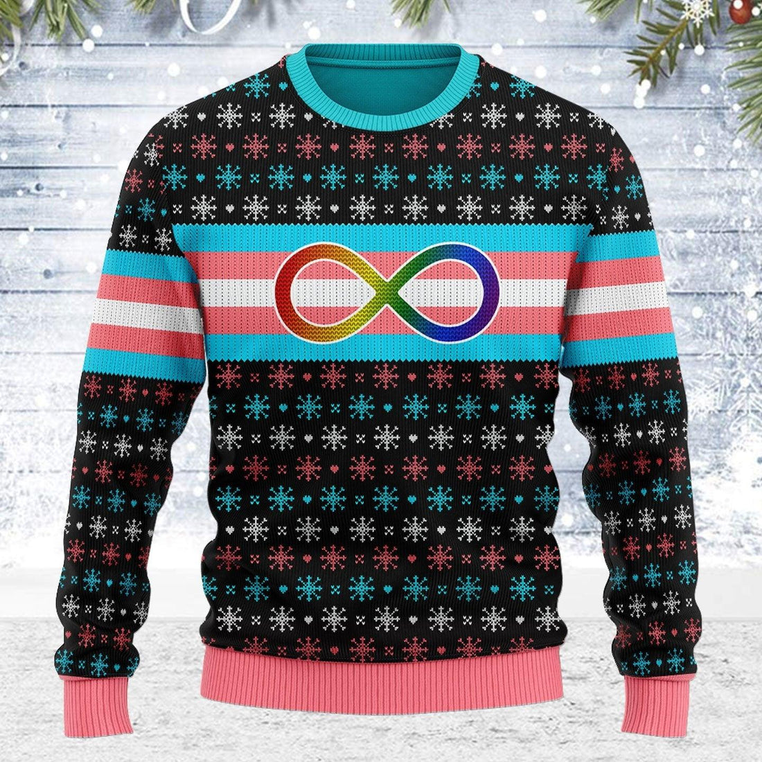 Transgender Autistic Flag Ugly Christmas Sweater - OodieGang