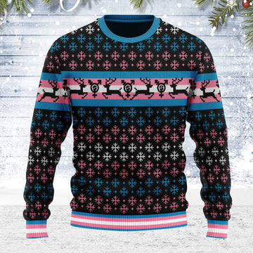 Transgender Pride Flag Ugly Christmas Sweater - OodieGang